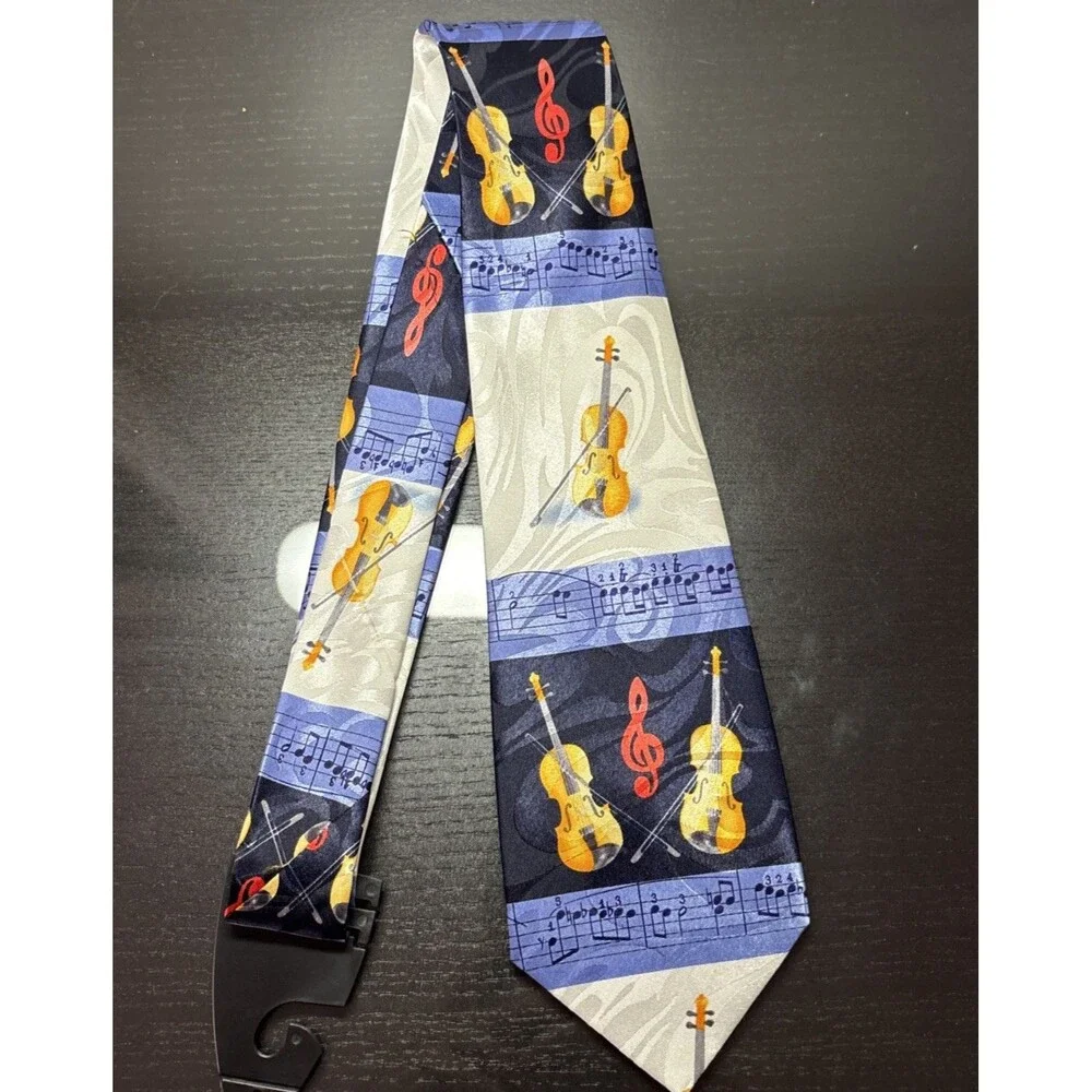 Steven Harris Men's Necktie Music Notes & Violins 100% Polyester